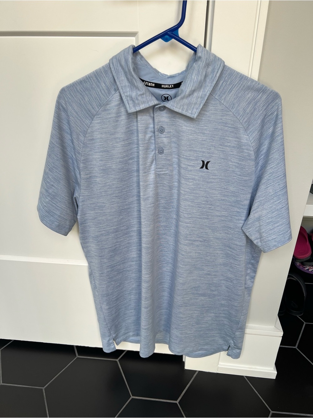 Hurley Men's Medium Light Blue Polo Shirt Golf polo shirt performance